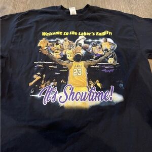 Lakers Showtime Lebron King James  Black T-Shirt